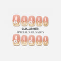 C030 เล็บปลอมสําเร็จรูป ทำด้วยมือ 10 ชิ้น/กล่อง แคทอาย หวานๆ ดีไซน์สวย ประณีต สวมง่าย ใช้ซ้ำได้ แถมฟรีชุดอุปกรณ์+กล่องเก็บเหล็ก