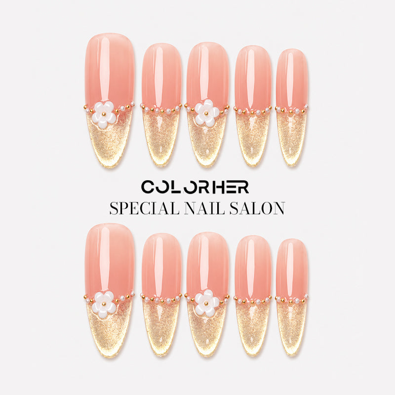 C030 เล็บปลอมสําเร็จรูป ทำด้วยมือ 10 ชิ้น/กล่อง แคทอาย หวานๆ ดีไซน์สวย ประณีต สวมง่าย ใช้ซ้ำได้ แถมฟรีชุดอุปกรณ์+กล่องเก็บเหล็ก